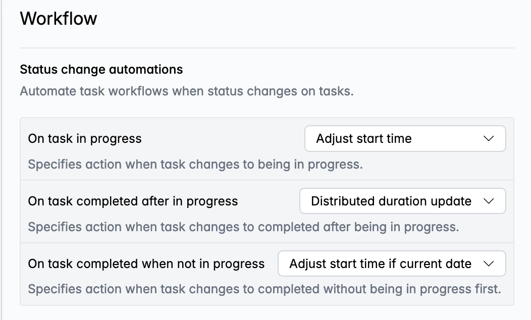 Workflow-Einstellung